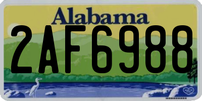 AL license plate 2AF6988