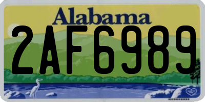 AL license plate 2AF6989