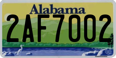 AL license plate 2AF7002