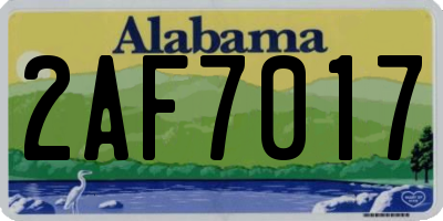 AL license plate 2AF7017