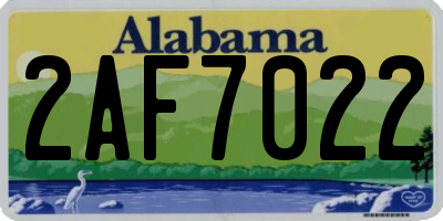 AL license plate 2AF7022