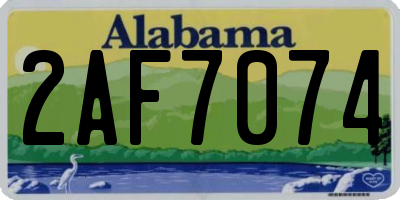 AL license plate 2AF7074