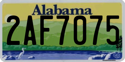 AL license plate 2AF7075