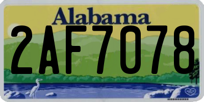 AL license plate 2AF7078