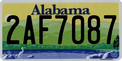 AL license plate 2AF7087