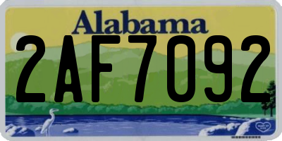 AL license plate 2AF7092
