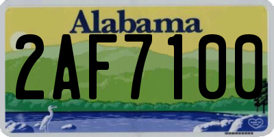 AL license plate 2AF7100