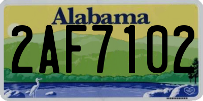 AL license plate 2AF7102