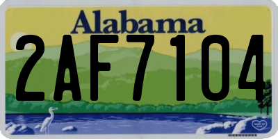 AL license plate 2AF7104