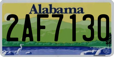 AL license plate 2AF7130