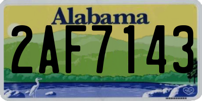 AL license plate 2AF7143
