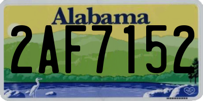 AL license plate 2AF7152