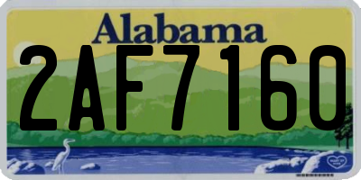 AL license plate 2AF7160