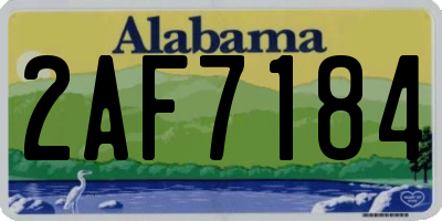 AL license plate 2AF7184