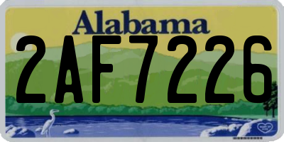 AL license plate 2AF7226