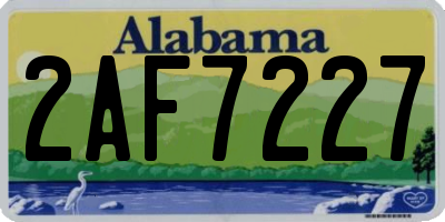 AL license plate 2AF7227