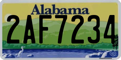 AL license plate 2AF7234