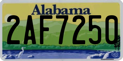 AL license plate 2AF7250