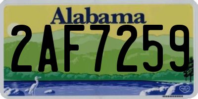 AL license plate 2AF7259