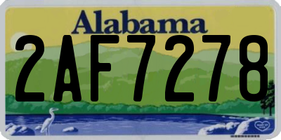 AL license plate 2AF7278