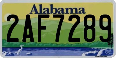 AL license plate 2AF7289