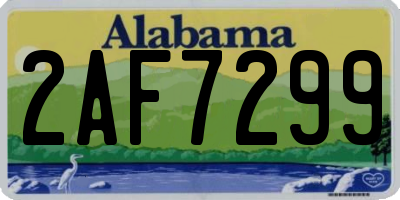 AL license plate 2AF7299