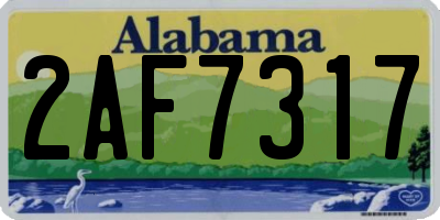 AL license plate 2AF7317