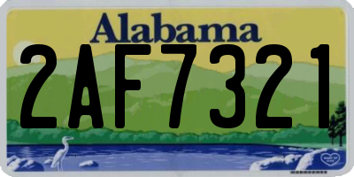 AL license plate 2AF7321