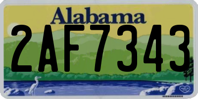 AL license plate 2AF7343