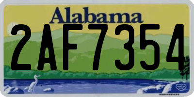 AL license plate 2AF7354