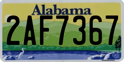 AL license plate 2AF7367