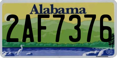 AL license plate 2AF7376