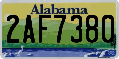 AL license plate 2AF7380