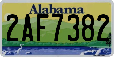 AL license plate 2AF7382
