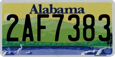 AL license plate 2AF7383