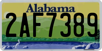 AL license plate 2AF7389