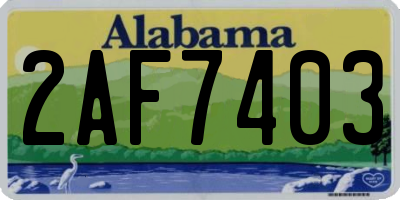 AL license plate 2AF7403