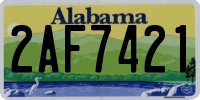 AL license plate 2AF7421