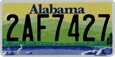 AL license plate 2AF7427