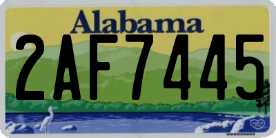 AL license plate 2AF7445