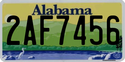 AL license plate 2AF7456