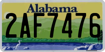 AL license plate 2AF7476