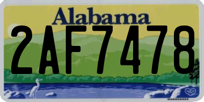 AL license plate 2AF7478