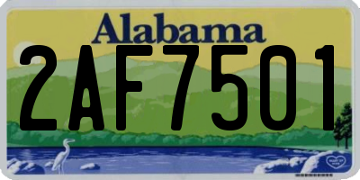AL license plate 2AF7501