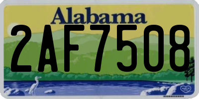 AL license plate 2AF7508