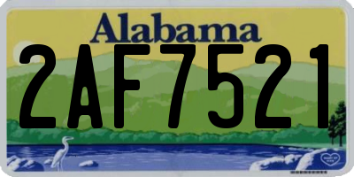 AL license plate 2AF7521
