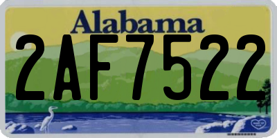 AL license plate 2AF7522