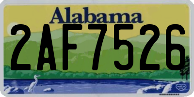 AL license plate 2AF7526