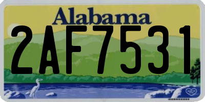 AL license plate 2AF7531