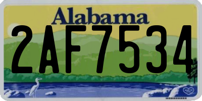 AL license plate 2AF7534
